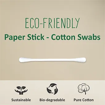 Premium Eco Friendly Cotton Buds/ Swabs (100 Sticks in a Jar) - Image 3